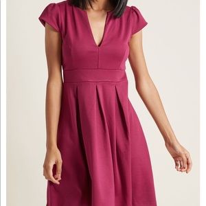 Pink v-neck dress